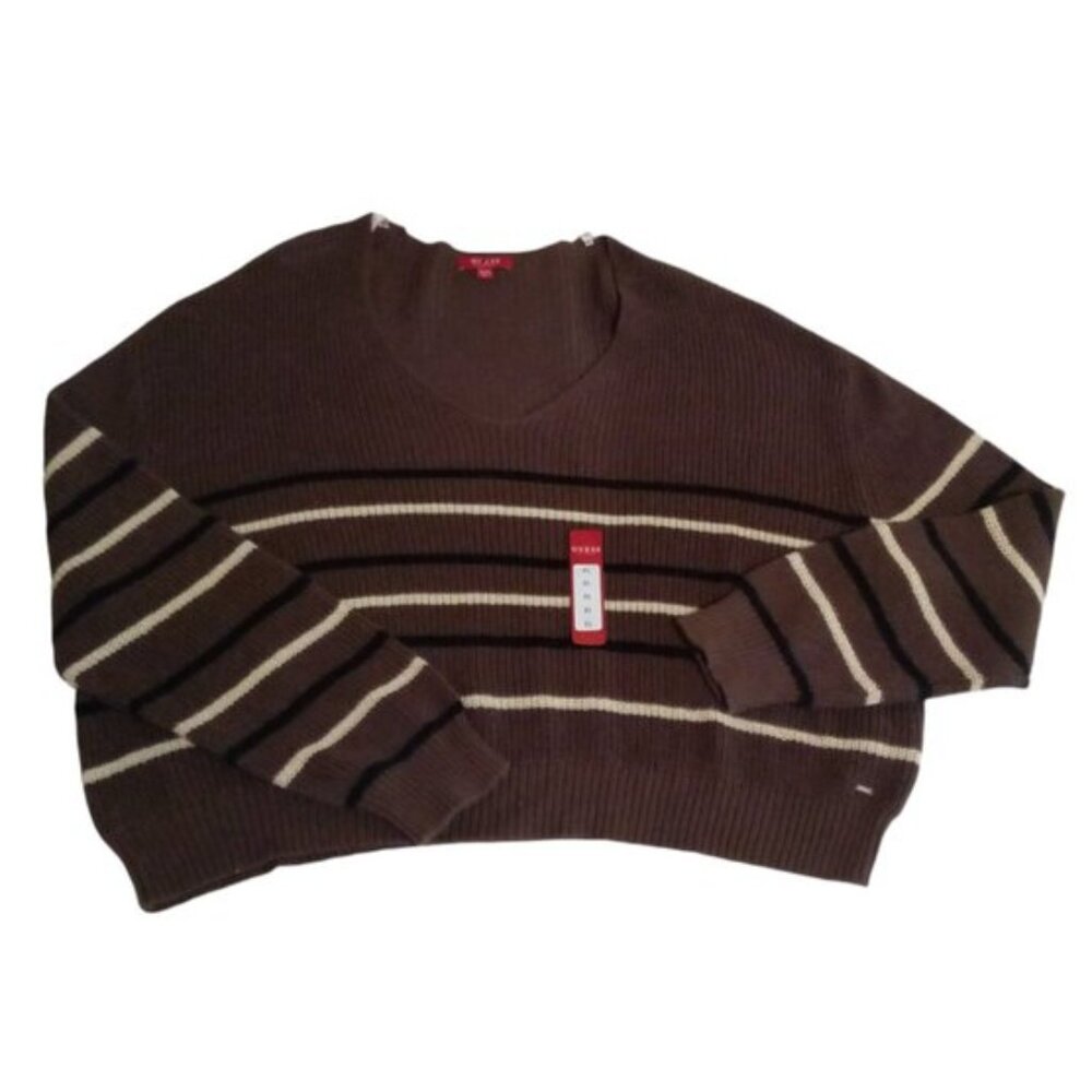 Guess men's slouchy oversized brown sweater sz XL NEW